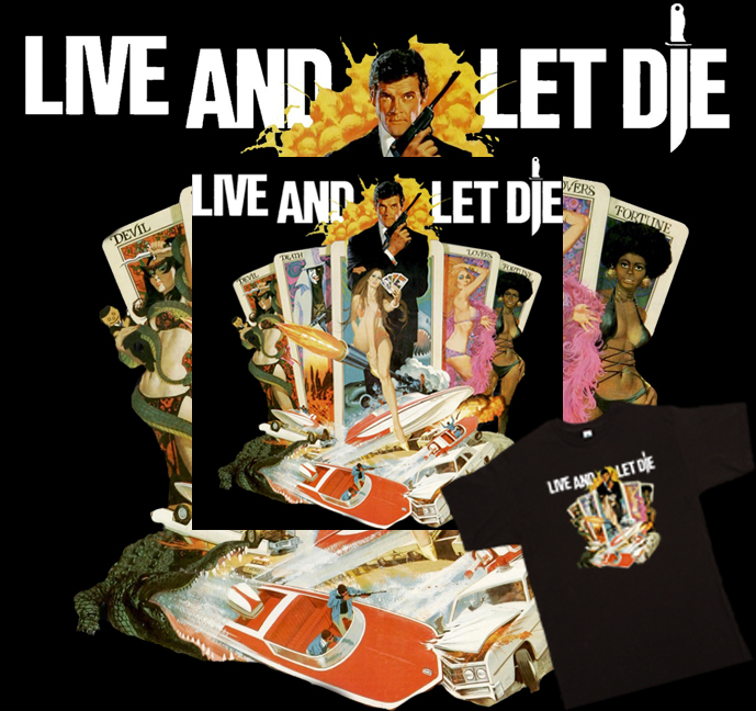 Live And Let Die 007 James Bond movie 70s  t shirt