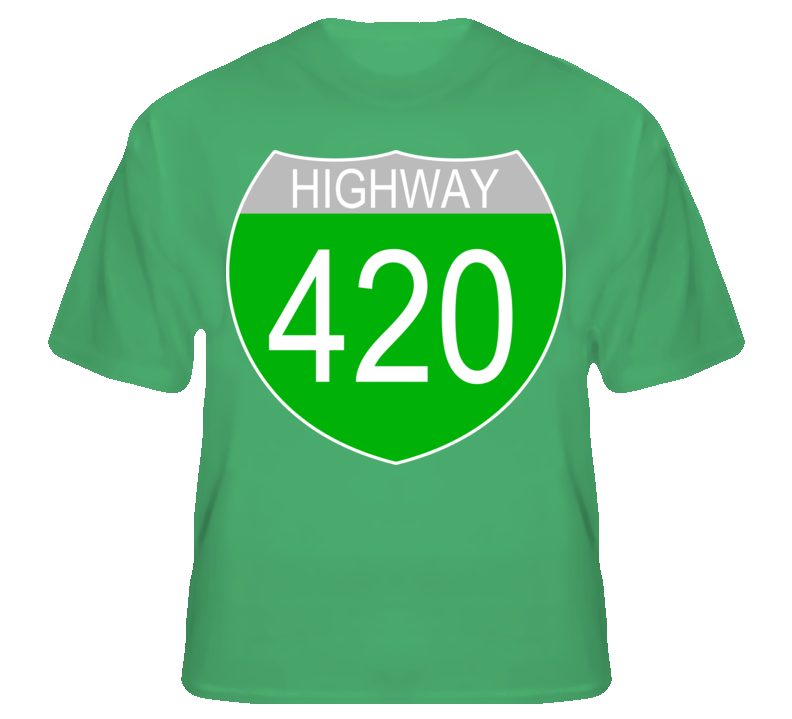 Highway 420 Funny Weed Pot Green T Shirt T shirt