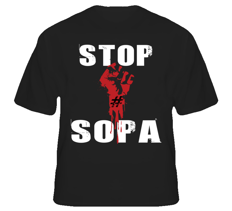 Stop Sopa Censorship Fist Power To The People Internet T shirt