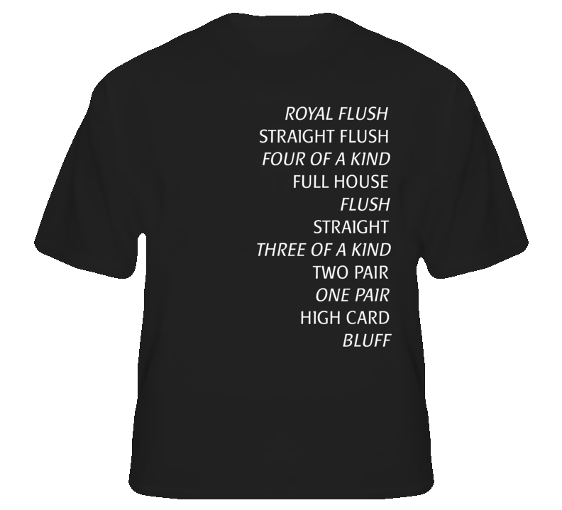 Poker Hands Cards Royal Flush Games Gambling T shirt
