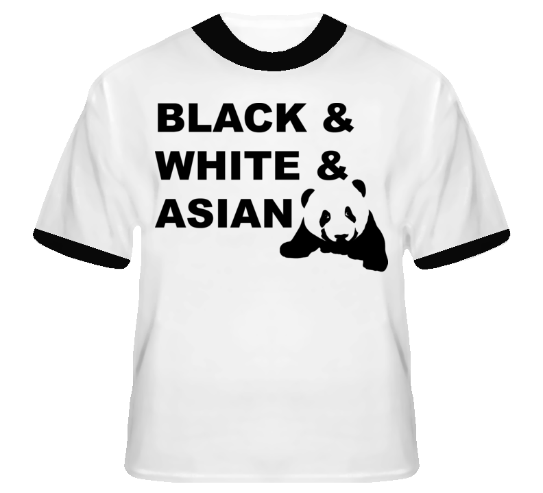 Black & White & Asian Funny Panda Animal T shirt