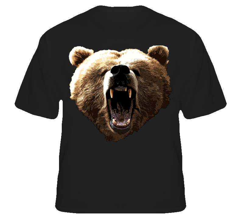 Grizzly Bear Wild Animal Biker Rapper Rocker T shirt
