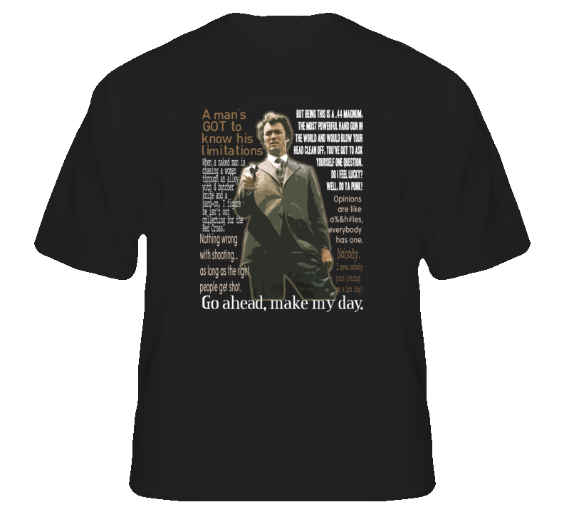 Dirty Harry Clint quotes Clint Eastwood movie action  t shirt