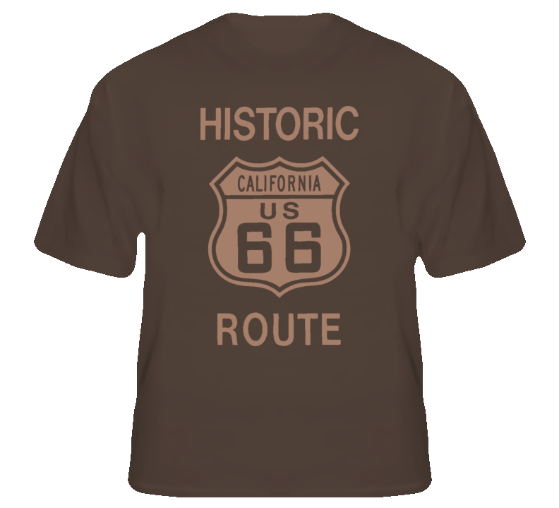 Historic Route 66 Cali USA road sign trucker biker t shirt