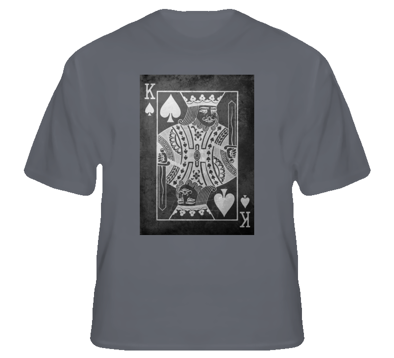 King of Spades poker cards Vegas club college t shirt