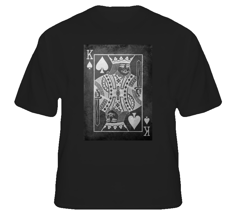King of Spades poker cards gambling Vegas club college t shirt