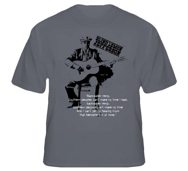 Blind Lemon Jefferson blues music king Texas legend guitar t shirt