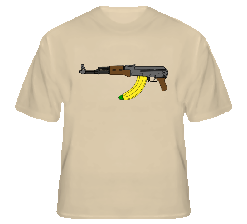 Banana Clip AK47 funny mash rifle machine guns NRA fan t shirt