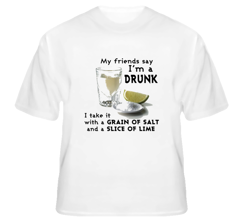 Tequila Drunk Salt Lime Funny Liquor College Party T Shirt