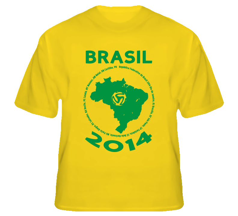 Brasil World Cup 2014 Host Cities Soccer Football T Shirt