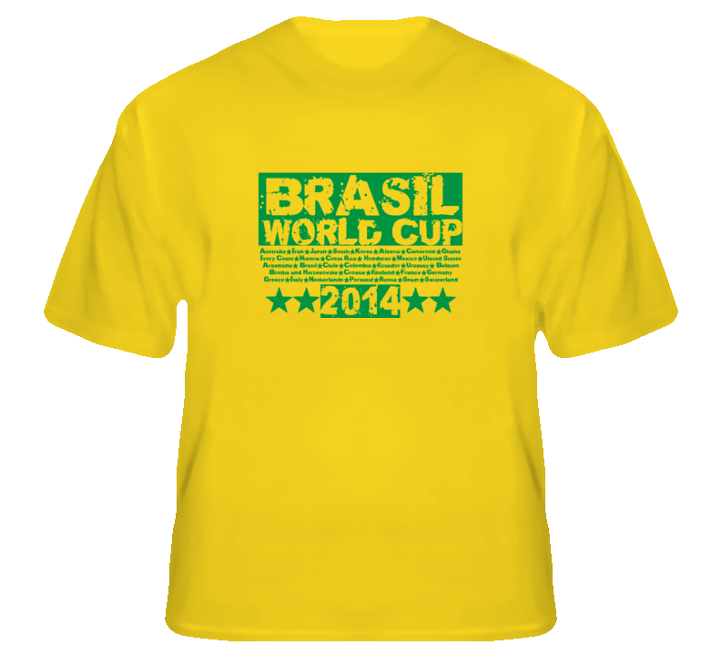 Brasil World Cup 2014 soccer football fan t shirt