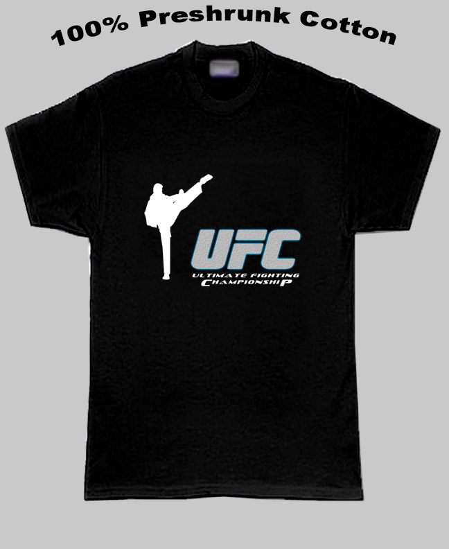 Ufc Silhouette Kick And Ufc Words T Shirt
