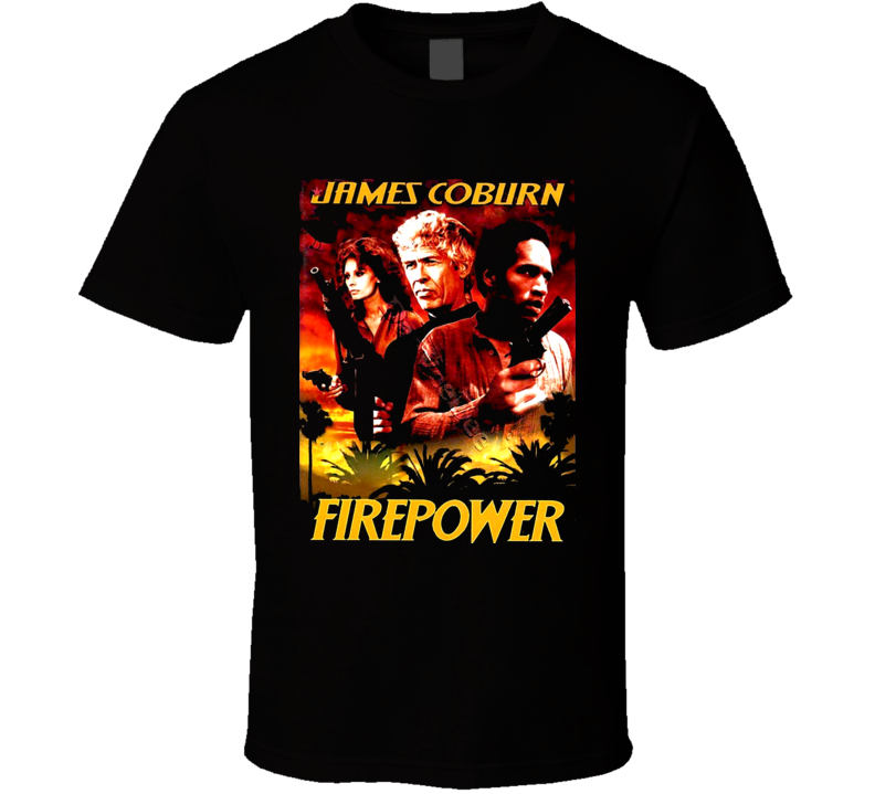 James Coburn Firepower 70s Action Movie T Shirt 