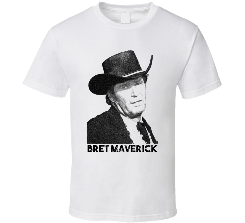 Bret Maverick TV Cowboy Gambler Fan T Shirt