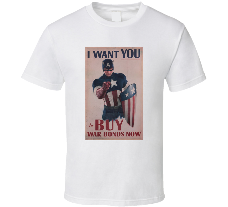 Captain America Propaganda Poster Uncle Sam USA Movie Fan T Shirt