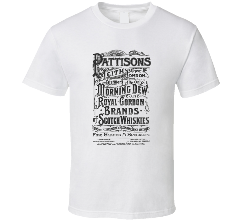 Old Vintage Ad Pattisons Scotch Whiskey Liquor Fan T Shirt