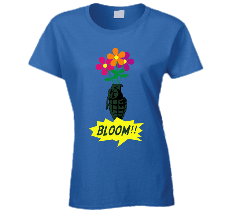 Bloom Boom Parody Flowers Grenade Peace Love T Shirt