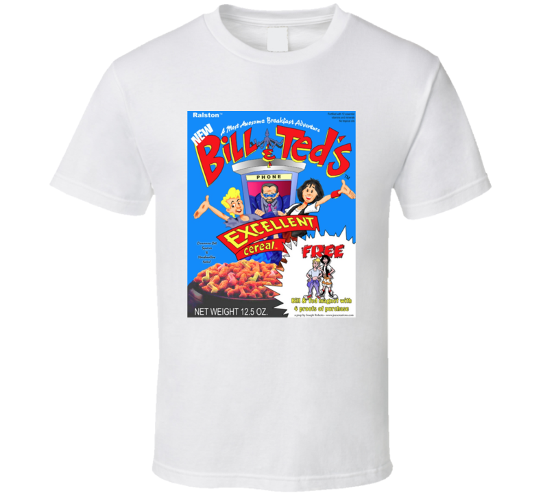 Bill And Teds Excellent Cereal Funny Retro Faded Ad Parody T Shirt