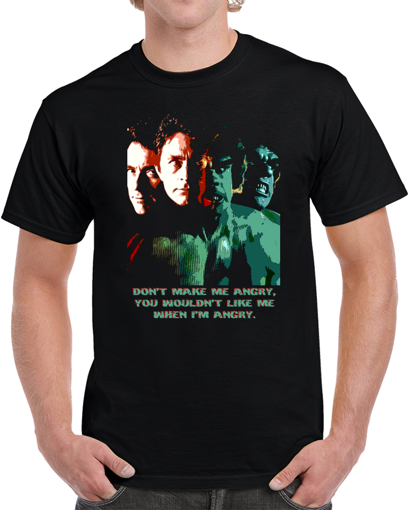 The Incredible Hulk Angry 70s Tv Icon Parody Fan T Shirt