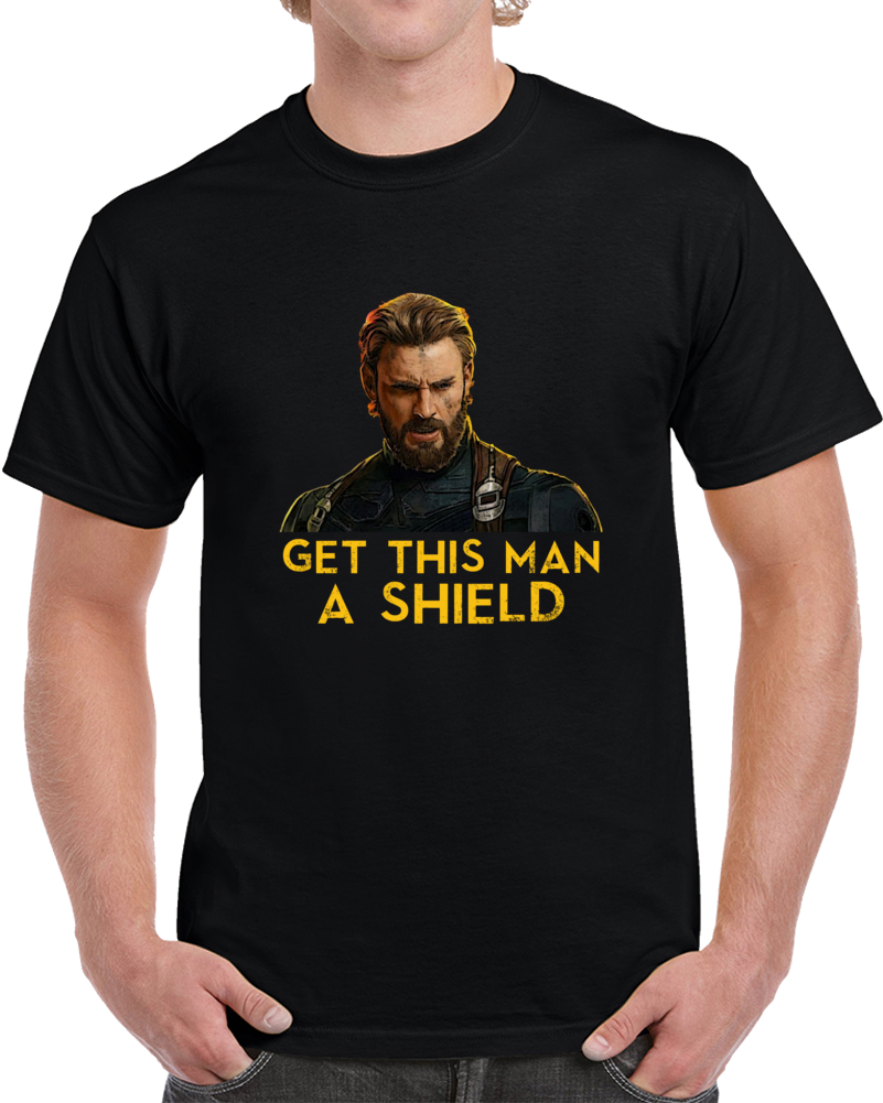Get This Man A Shield Captain America Avengers Fan Cool Movie T Shirt