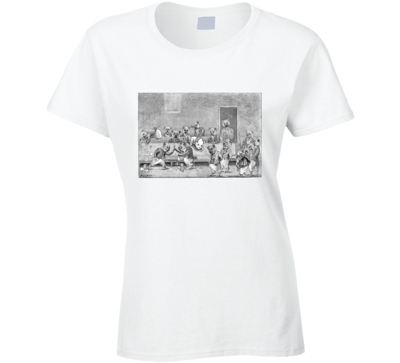 Louis Wain Bulldogs Arguing Funny Cool Painting On A T Shirt