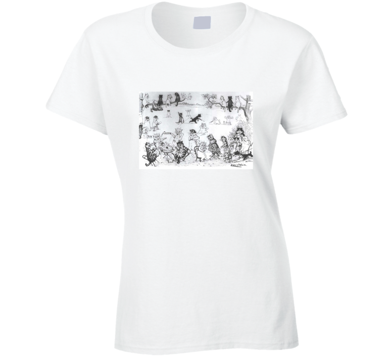 Louis Wain Cats Playing Funny Cool Drawing On A T Shirt