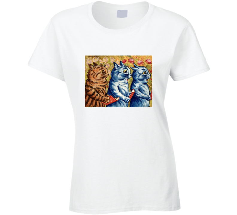 Louis Wain Reading Cats Anthropomorphic Cool Painting On A T Shirt