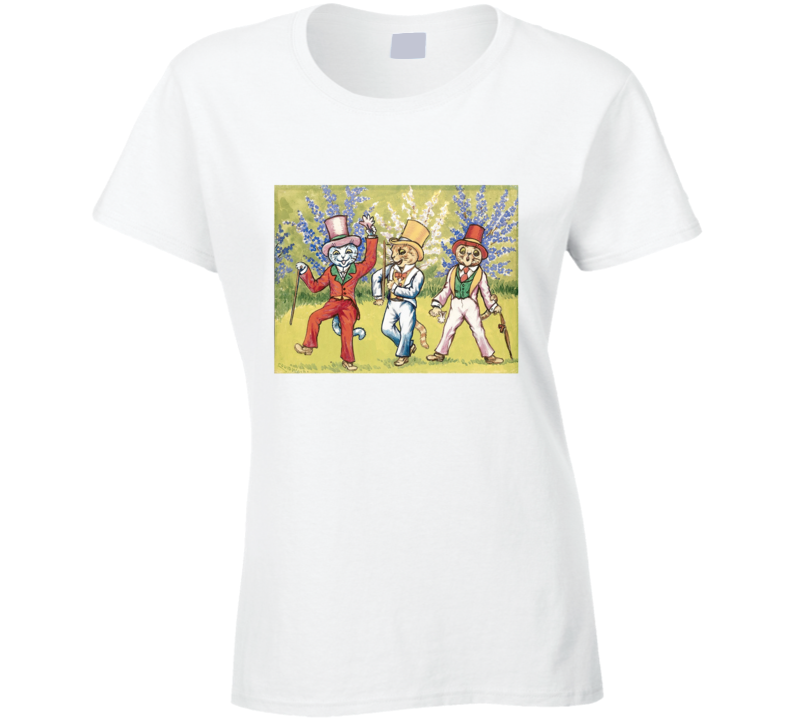 Louis Wain Singing Cats Anthropomorphic Cool Painting On A T Shirt