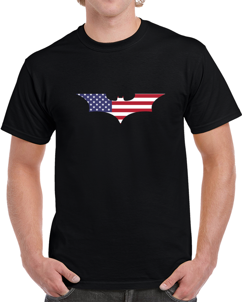 Usa Batman Flag Logo Parody Super Hero Cool Fan T Shirt