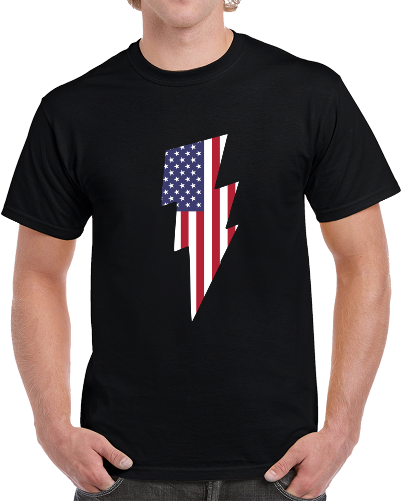 Usa Flash Flag Logo Parody Super Hero Cool Fan T Shirt