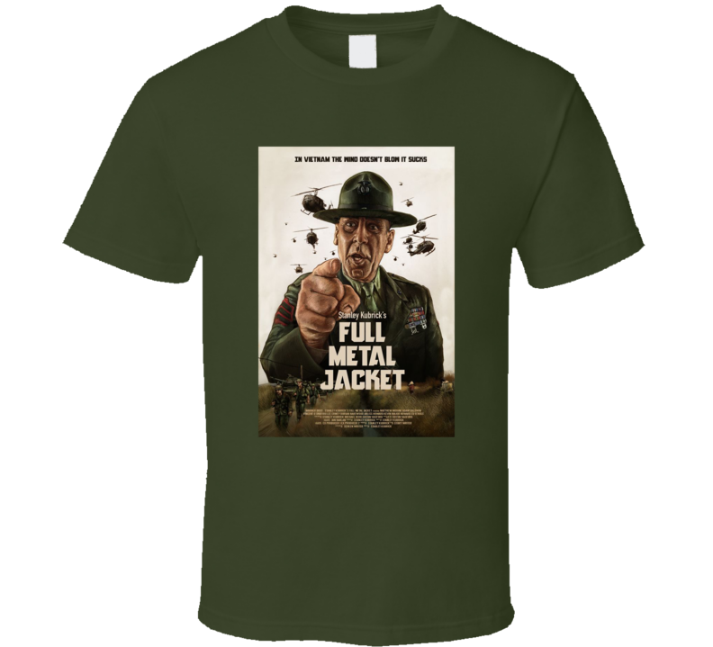 Full Metal Jacket Kubrick Movie Fan Cool War Film Poster T Shirt