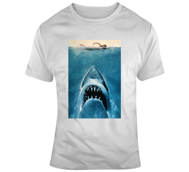 Jaws Classic Shark Movie Poster Fan T Shirt