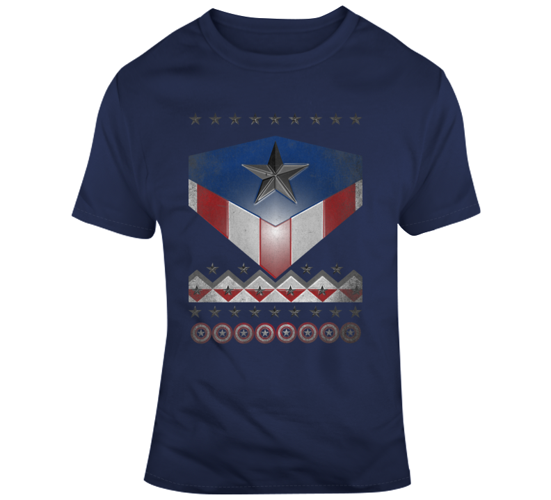 Captain America Not Ugly Christmas Sweater Funny Fan Parody Xmas Gift T Shirt