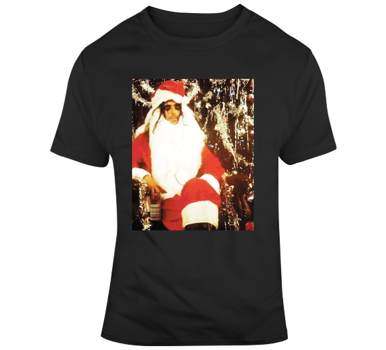 Santa Claus Rock Star 70s Rocker Heavy Metal Fan T Shirt