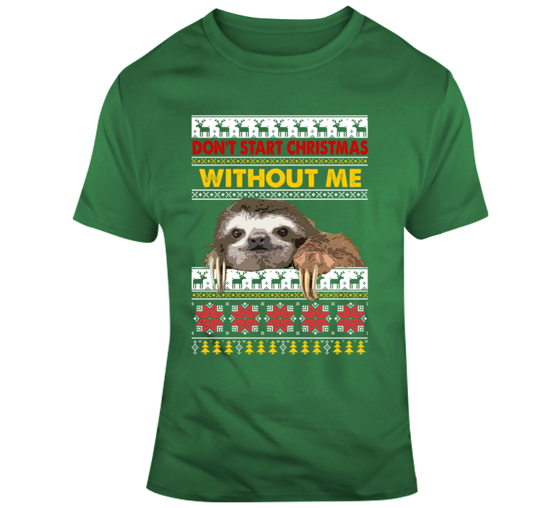 A Sloth Christmas Funny Parody Ugly Sweater Fan T Shirt