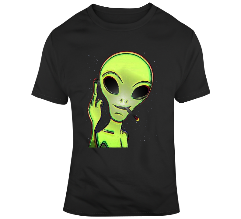 Weed Alien Funny Cannabis Smoke T Shirt
