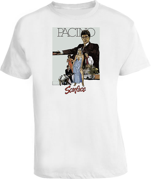 Scarface Pacino gangster movie t shirt