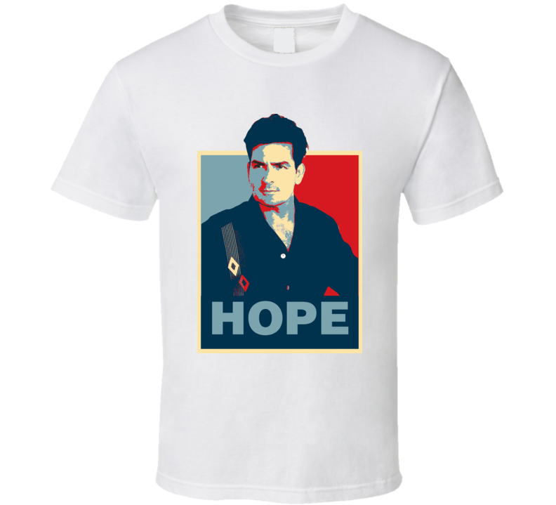 Charlie Two and a Half Men Hope Obama t shirt