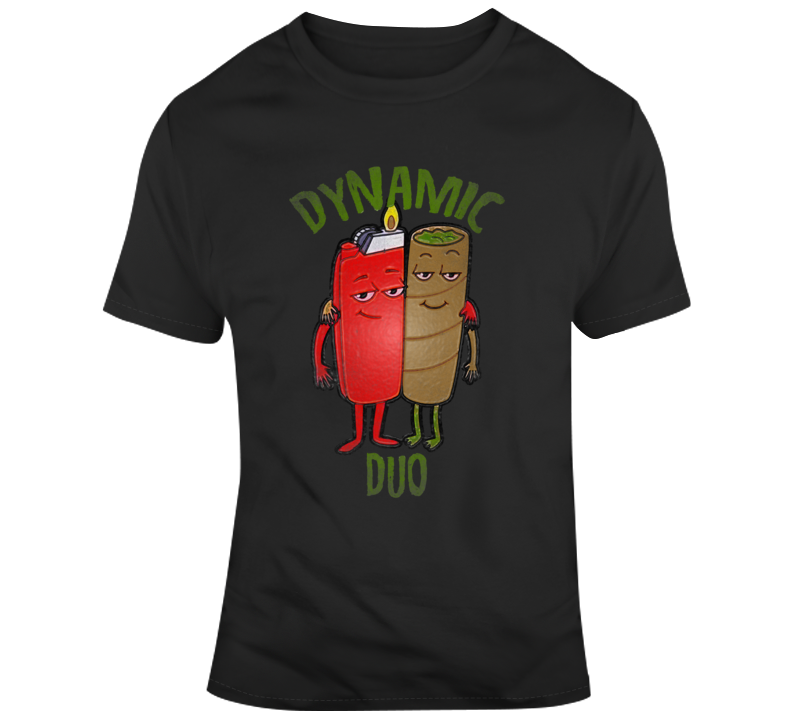 Dynamic Duo Funny Lighter Blunt Weed T Shirt
