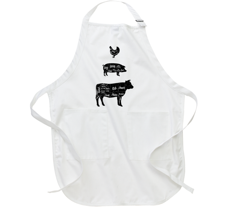 Eat Meat Animal Parts Food Apron