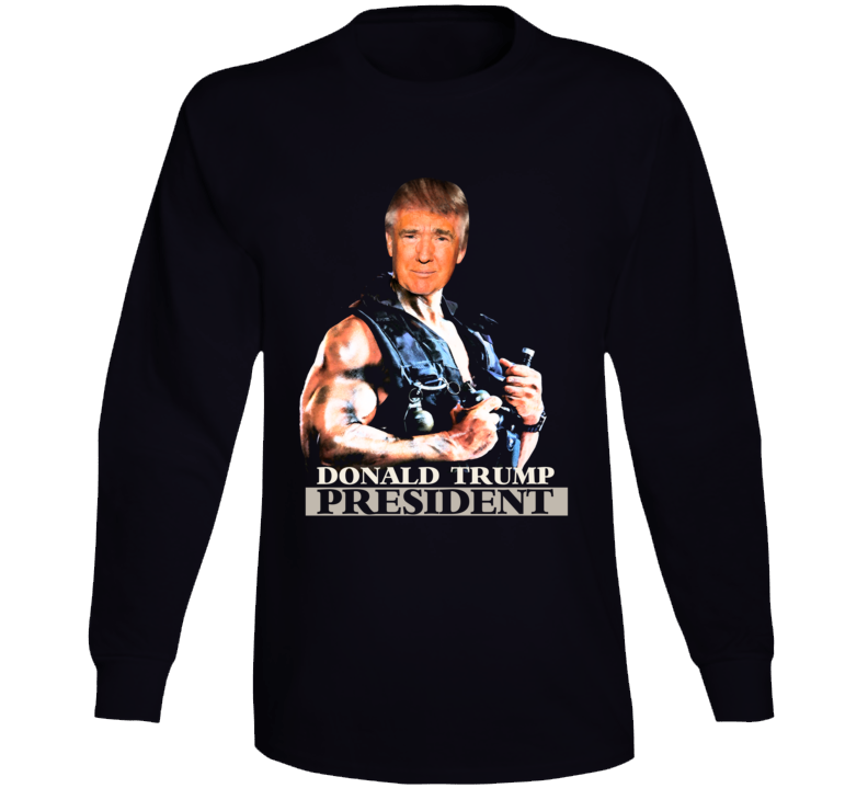 Donald Trump President Usa Republican Vote Commando Parody Long Sleeve