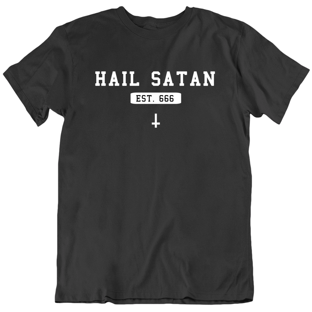 Hail Satan Est 666 Trending Parody Devil T Shirt