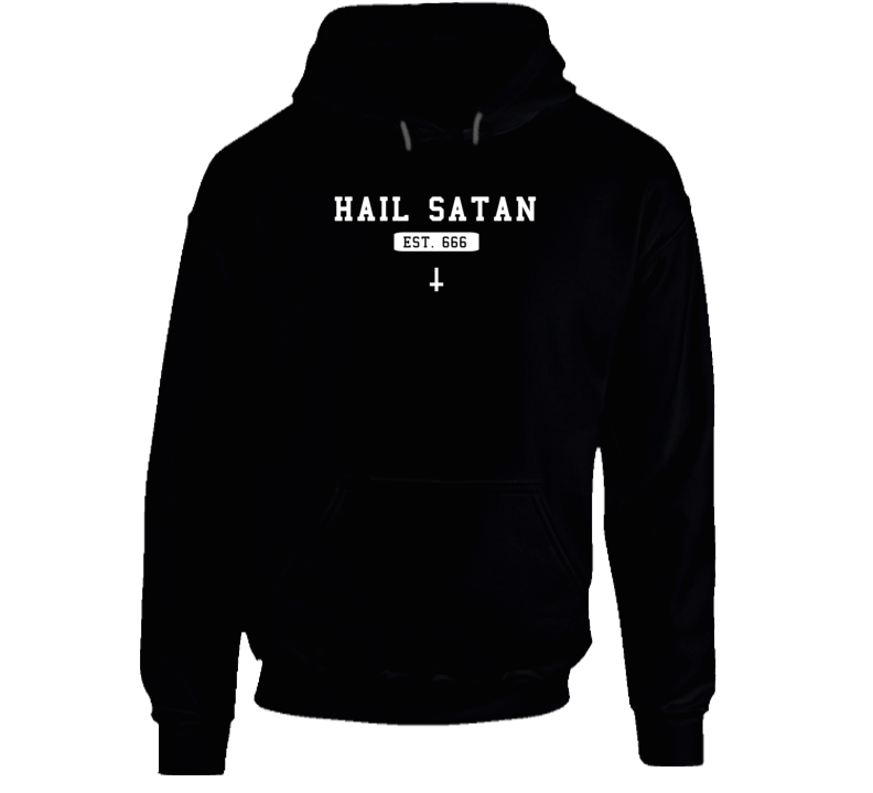 Hail Satan Est 666 Trending Parody Devil Hoodie