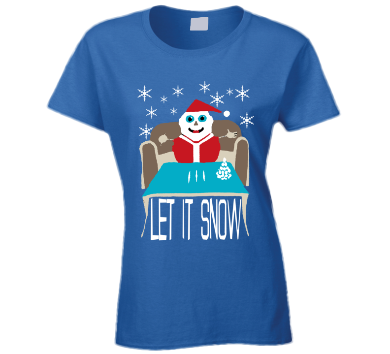 Let It Snow Cocaine Christmas Parody Walmart Ladies T Shirt