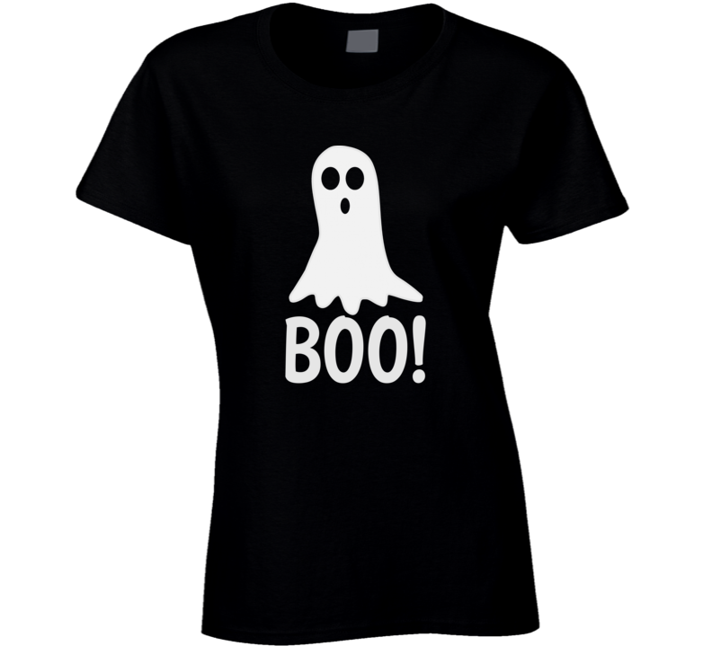 Funny Ghost Boo Halloween Ladies T Shirt