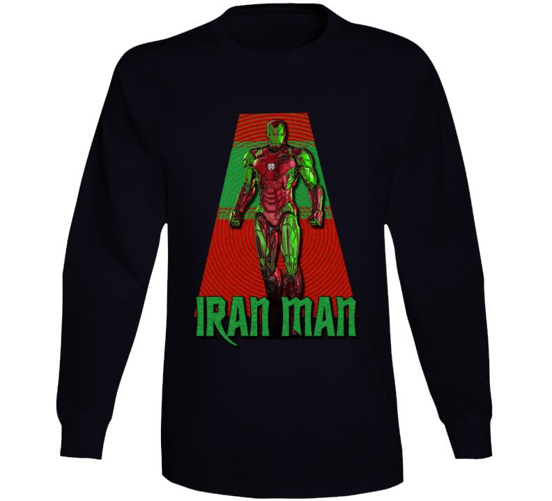 Iran Man Funny Parody Iron Man Irainian Superhero Long Sleeve