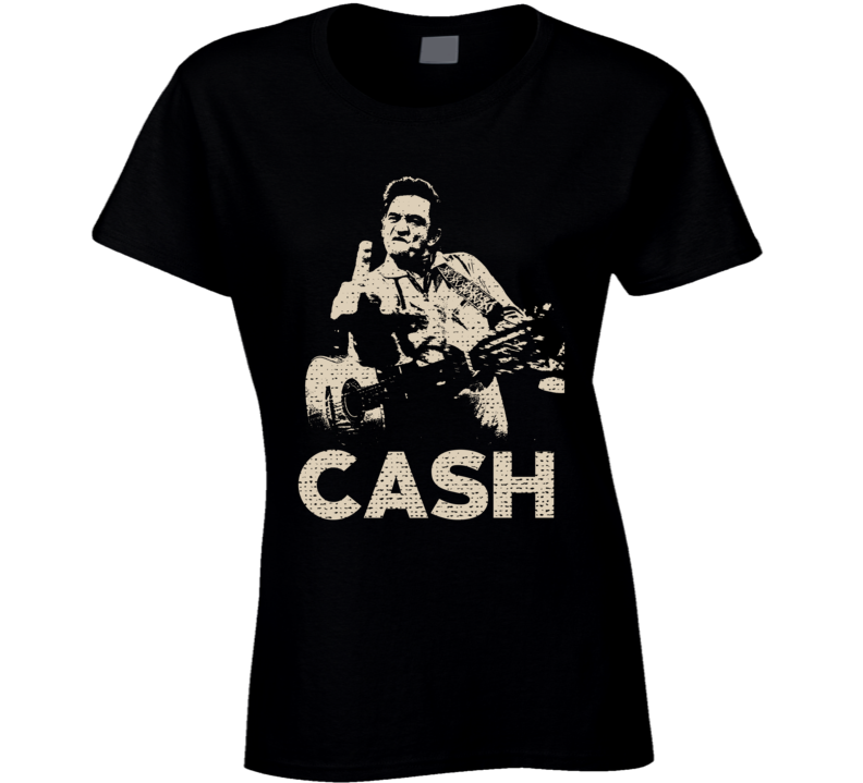 Johnny Cash Finger Country Music Fan Ladies T Shirt