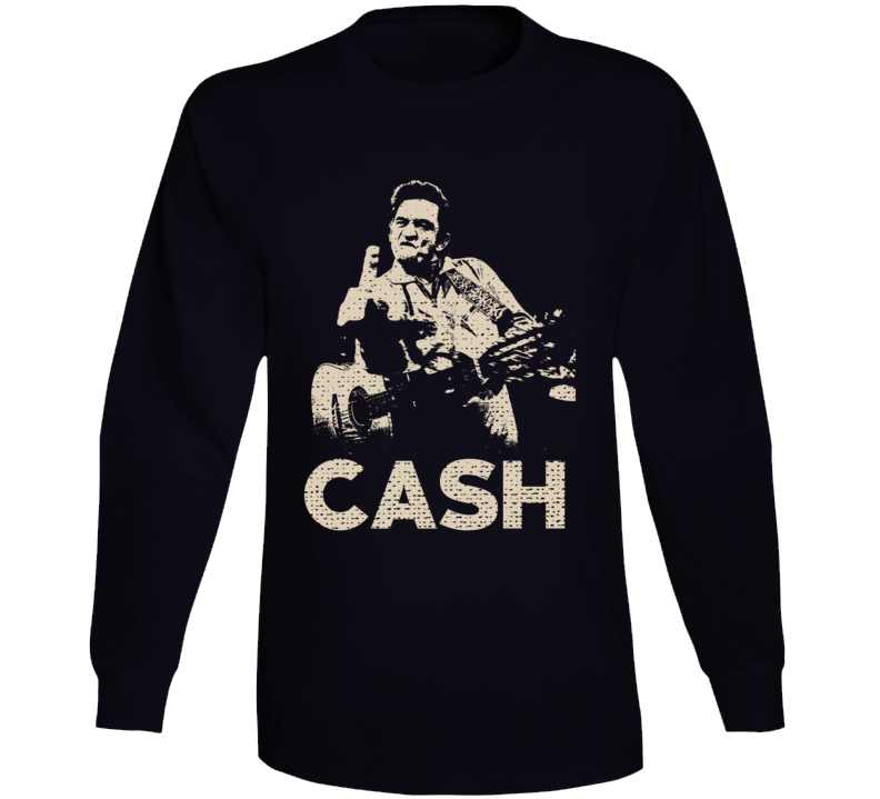 Johnny Cash Finger Country Music Fan Long Sleeve