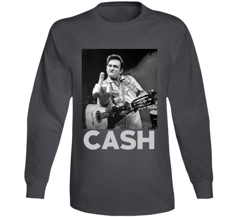 Johnny Cash Finger Country Music Legend Fan Long Sleeve