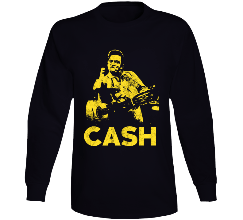 Johnny Cash Finger Country Music Nashville Fan Long Sleeve